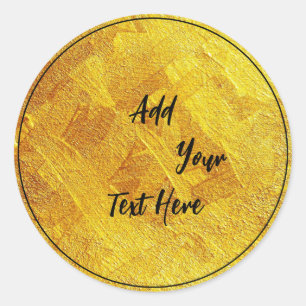 Gold Foil Faux Glitter Customise Classic Round Sticker