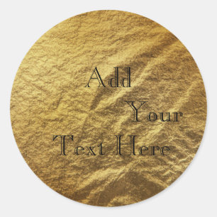 Gold Foil Faux Glitter Customise Classic Round Sticker