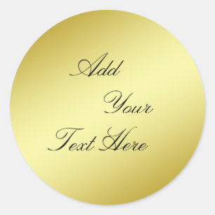 Gold Foil Faux Glitter Customise Classic Round Sticker