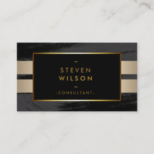 Gold Foil Faux Web Modern Computer Financial Business Card