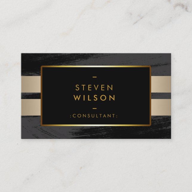Gold Foil Faux Web Modern Computer Financial Business Card (Front)