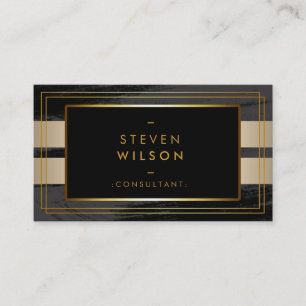Gold Foil Faux Web Modern Computer Financial Business Card