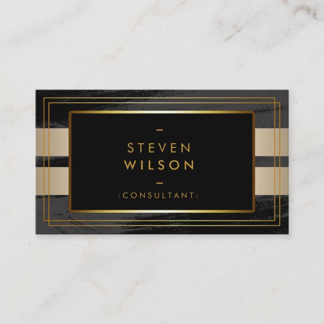 Gold Foil Faux Web Modern Computer Financial Business Card (Front)