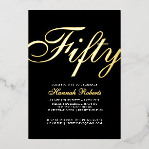 Gold Foil Fifty and Fabulous 50th Birthday Party 