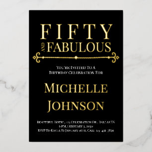 Gold Foil Fifty and Fabulous 50th Birthday Party