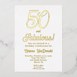 Gold Foil Fifty and Fabulous 50th Birthday Party