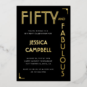 Gold Foil Fifty and Fabulous 50th Birthday Party