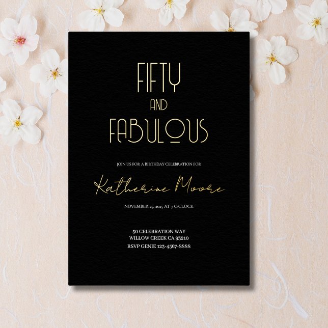 Gold Foil Fifty and Fabulous 50th Birthday Party F (Creator Uploaded)