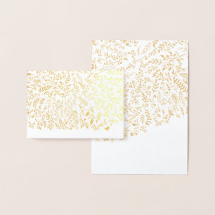 Gold Foil Floral Typography Thank You Foil Card