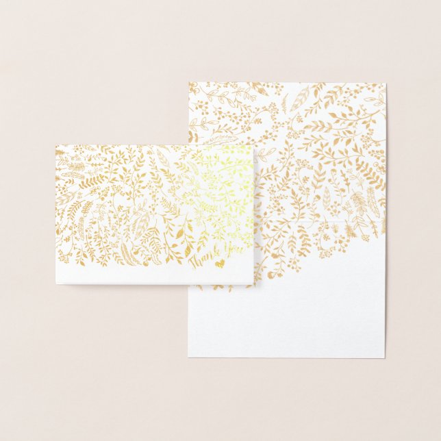 Gold Foil Floral Typography Thank You Foil Card (Display)