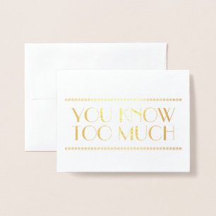 Gold Foil   Funny Bridesmaid or Maid of Honour Card
