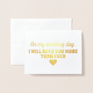 Gold Foil   Funny Bridesmaid or Maid of Honour Card