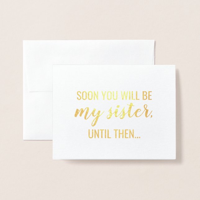 Gold Foil | Funny Bridesmaid or Maid of Honour Foil Card (Front With Envelope)