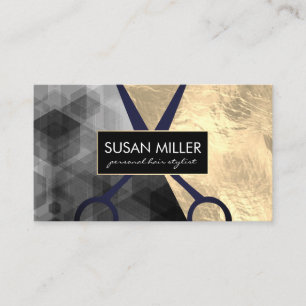 Gold Foil   Geometric Colour Block   Shears Business Card