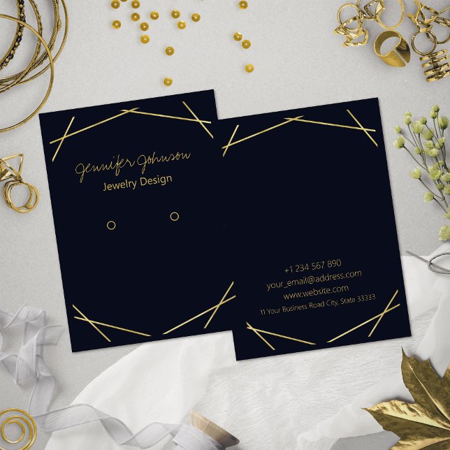 Gold Foil Geometric Earring Holder Display Card (Creator Uploaded)