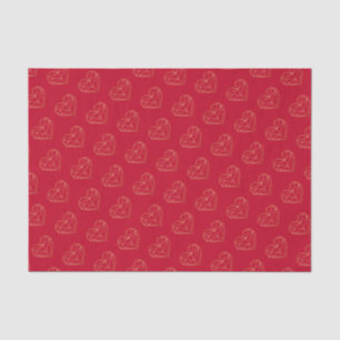 Gold Foil Geometric Heart Valentine's Day Tissue Paper