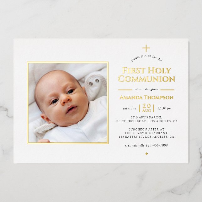 Gold Foil Geometric Holy Communion (Front)