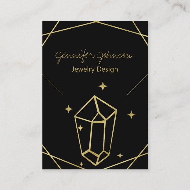 Gold Foil Geometric Necklace Display Card (Front)
