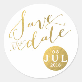 Gold Foil Glamour Date | Save the Date Stickers