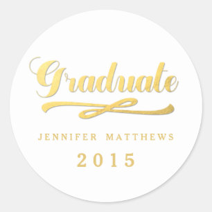 Gold Foil Glamour Graduation Sticker
