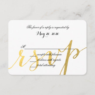 Gold Foil Glamour | Modern Wedding RSVP Card