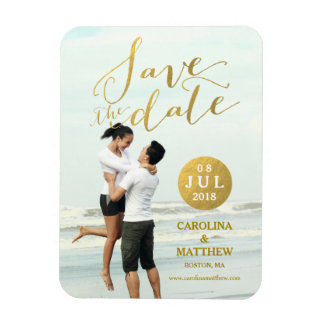 Gold Foil Glamour | Photo Save the Date Magnet