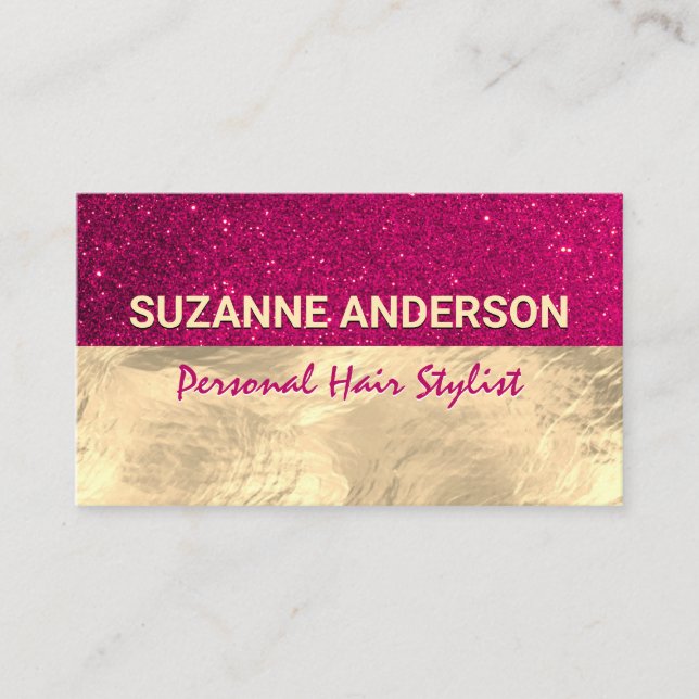 Gold Foil | Glitter Background Business Card (Front)