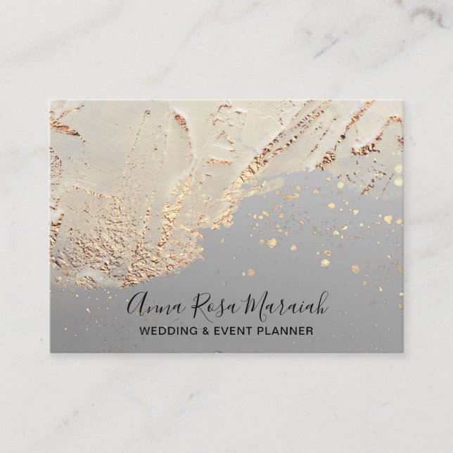 *~* Gold Foil Glitter Beauty Wedding Elegant   Business Card (Front)