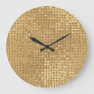 Gold foil, glitter seamless texture. large clock