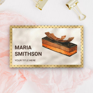 Gold Foil Gourmet Chocolate Cake Pastry Bakery Business Card