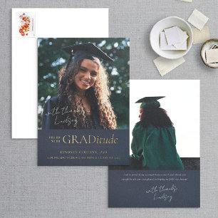 Gold Foil GRADitude Photo Graduation Announcement
