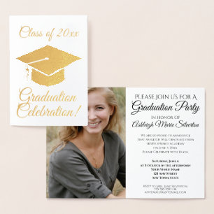 Gold Foil Graduation Party Invitation