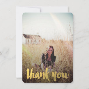 GOLD FOIL GRADUATION PHOTO THANK YOU CARD