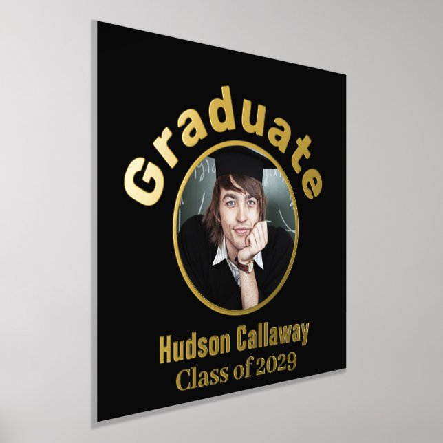 Gold Foil Graduation Poster Your Photo  (Laydown)