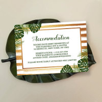 Gold Foil & Green Palm Leaf Beach Wedding