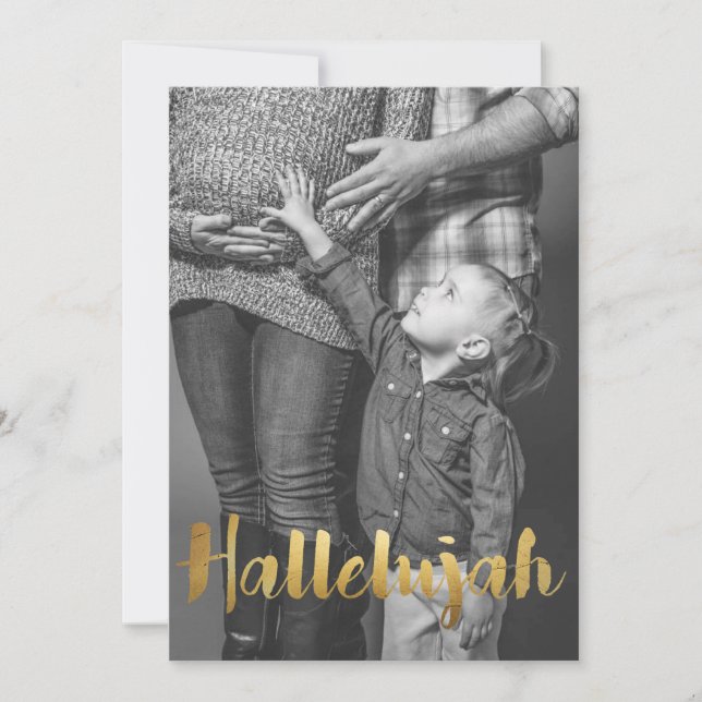 Gold Foil Hallelujah Christmas Holiday Photo (Front)