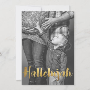 Gold Foil Hallelujah Christmas Holiday Photo Card