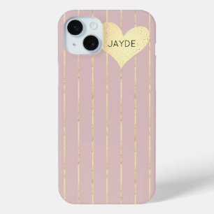 Gold Foil Heart and Blush Mobile Phone Case