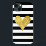 Gold Foil Heart iPhone 13 Case<br><div class="desc">CUSTOMIZATION ♡ Add your name, monogram, message, etc. ♡ Use your favourite fonts. ♡ Add custom colours. PLEASE NOTE ♡ Colours displayed online may vary slightly from the actual product. ♡ This design has elements that are designed to look metallic gold, but no metallic ink or foil will be printed...</div>