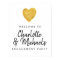 Gold Foil Heart Engagement Party Welcome Sign