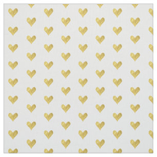 Gold Foil Heart Fabric
