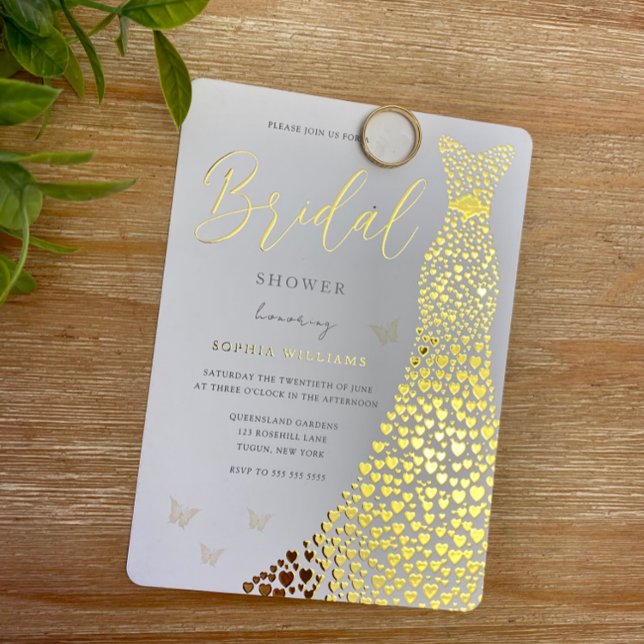 Gold Foil Heart Gown Bridal Shower Golden (Creator Uploaded)