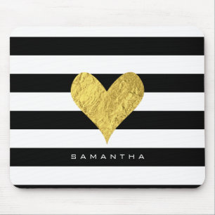 Gold Foil Heart Mouse Mat