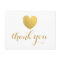 Gold Foil Heart Thank You Post Card