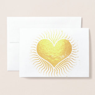 Gold Foil Heart Valentine Foil Card