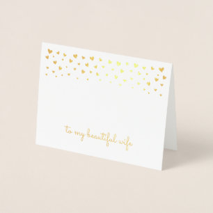 Gold Foil Heart Wreath Valentine's Day Card