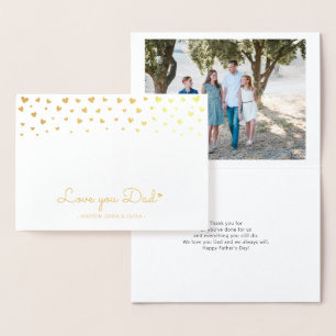 Gold Foil Hearts Love you Dad Fathers Day Foil C Foil Card