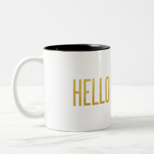Gold Foil Hello Darling Two-Tone Coffee Mug