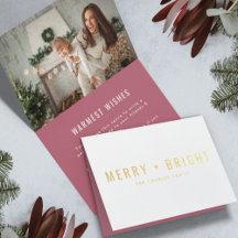 Gold Foil Holiday Card | Christmas Photo Folded