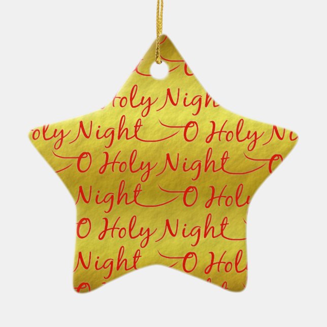 Gold Foil Holy Night Christmas Ceramic Tree Decoration (Front)